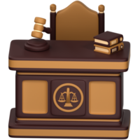 3D Illustration judge table png