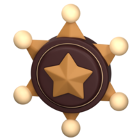 3D Illustration sheriff badge png