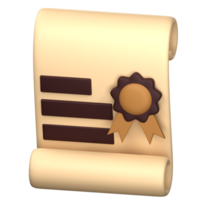3D Illustration certificate png