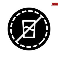 no drink in  no sign board glyph icon vector