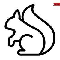 squirrel line icon vector