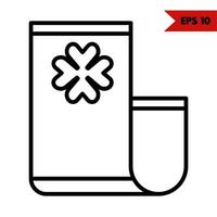 clover in paper line icon vector