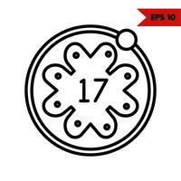 number in clover in button line icon vector