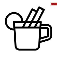 glass drink line icon vector