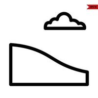 mountain with cloud line icon vector