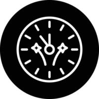 New Year Clock Vector Icon Design