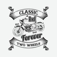 Classic Bike Vintage Tshirt vector
