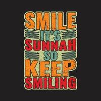 Smile is sunnah tshirt design vector