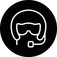 Pilot Helmet Vector Icon Design