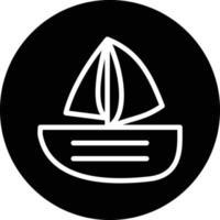 Sailing Boat Vector Icon Design