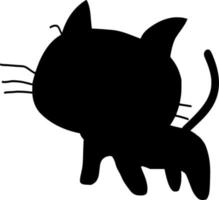 Vector silhouette of Cat on white background