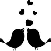 Vector silhouette of Birds on white background