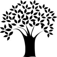 Vector silhouette of Tree on white background