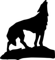 Vector silhouette of Wolf on white background