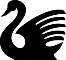 vector silueta de cisne en blanco antecedentes