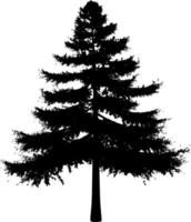 vector silueta de árbol en blanco antecedentes