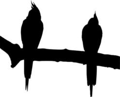 Vector silhouette of Birds on white background