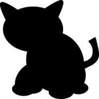 Vector silhouette of Cat on white background