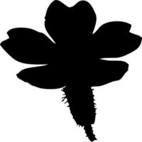 Vector silhouette of Flowers on white background