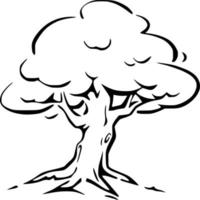 vector silueta de árbol en blanco antecedentes