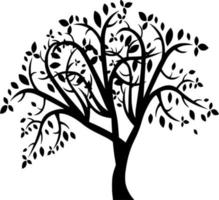 Vector silhouette of Tree on white background