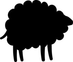 Vector silhouette of sheep on white background