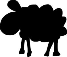 Vector silhouette of sheep on white background