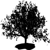 vector silueta de árbol en blanco antecedentes