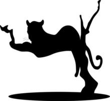 Vector silhouette of Lion on white background