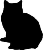 Vector silhouette of Cat on white background