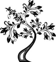 Vector silhouette of Tree on white background