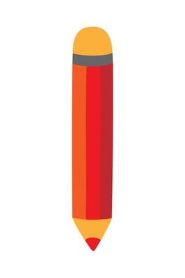 Flat vector cartoon red pencil illustration. Icon for your design isolated on white background