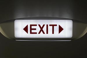 Emergency Exit Sign inside an Airplane photo