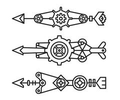 steampunk style arrows vector illustration