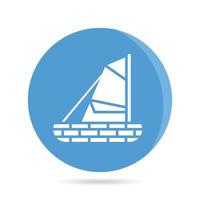 sailing ship and boat in blue circle button vector