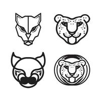 diseño de vector de icono de logotipo de cabeza de pantera