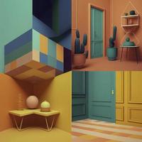 beautiful color palette illustration design, generate ai photo