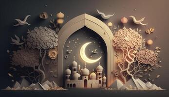 Muslim holy month Ramadan Kareem concept created with, photo