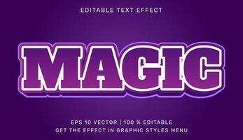 Magic 3d editable text effect vector