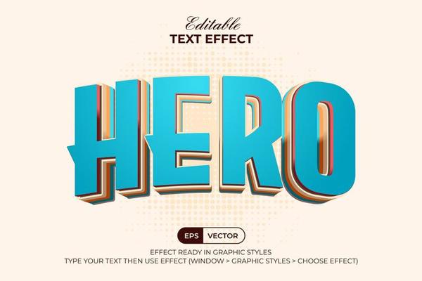 Hero text effect layered colorful style. Editable text effect.