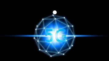 animazione di 5g icona tecnologia, smartphone utilizzando 5g tecnologia con virtuale schermo icona, tecnologia Internet 5g globale Rete concetto video