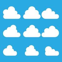 set of cloud icon vector illustration flat design