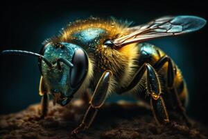 abejas diligentemente labor terminado panal, un maravilla de natural ingeniería. generativo ai foto