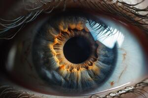 Captivating close up reveals intricate beauty of a woman's eye. photo