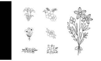 Wild and Whimsical Botanical Sketches A Versatile Set of Hand-Drawn Elements for Creative Designs and Decorations vector