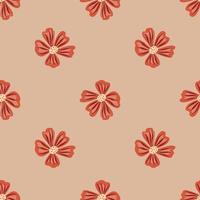 Chamomile flower seamless pattern in simple style. Abstract floral endless background. vector