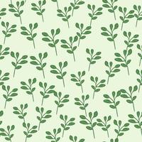 Simple branches with leaves seamless pattern. Organic endless background. Decorative forest leaf endless wallpaper. vector