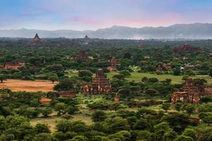 Landscape view of ancient temples, Old Bagan, Myanmar photo