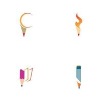 Pencil logo and symbol images illustration design vector