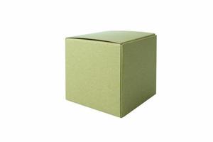 Cardboard Cube Box Isolated on White Background. photo